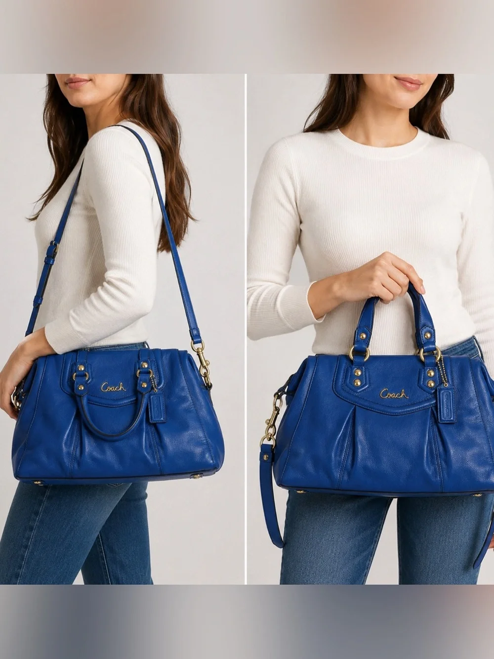 Coach‎ Tote Ashley Gathered Carryall Ocean NWT